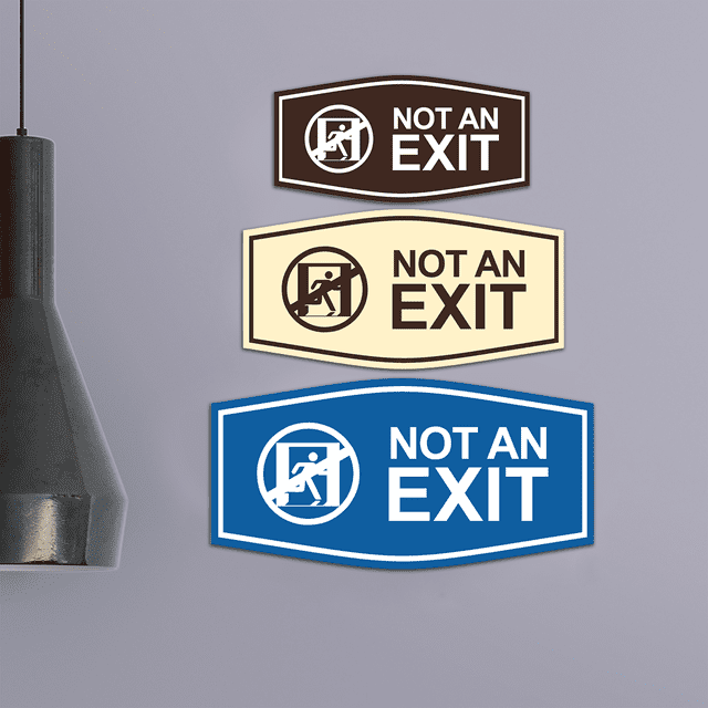 Fancy Rules. Sign Fancy Not an Exit (Running Man) Sign (Brushed Gold) - Large - Walmart.com
