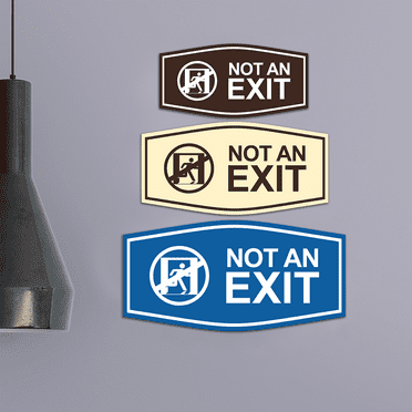 Fancy Not an Exit (Running Man) Sign (Navy Blue / White) - Large