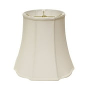 Fancy Octagon Softback Lampshade with Washer Fitter, White Natural Fabric Lampshade for Table Lamps, 10" Top x 16" Bottom x 14" Height