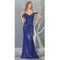 thumbnail image 1 of Women's Royal Blue Queen evening elegant Dress Off The Shoulder Feather Prom 2026 Gown RQ8190 Black And6 BLACK/NUDE, 1 of 4