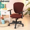 thumbnail image 1 of Fancy Office Chair Covers Stretch Washable Computer Chair Slipcovers for Universal Rotating Chair Coffee, 1 of 6