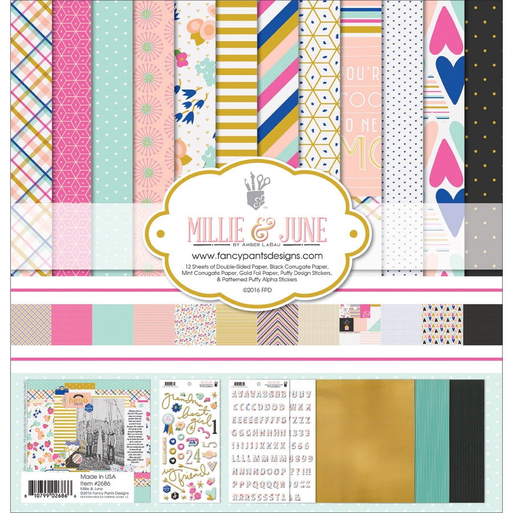 Fancy Pants Designs Collection Kit 12"X12"Millie & June, Pk 1, Fancy