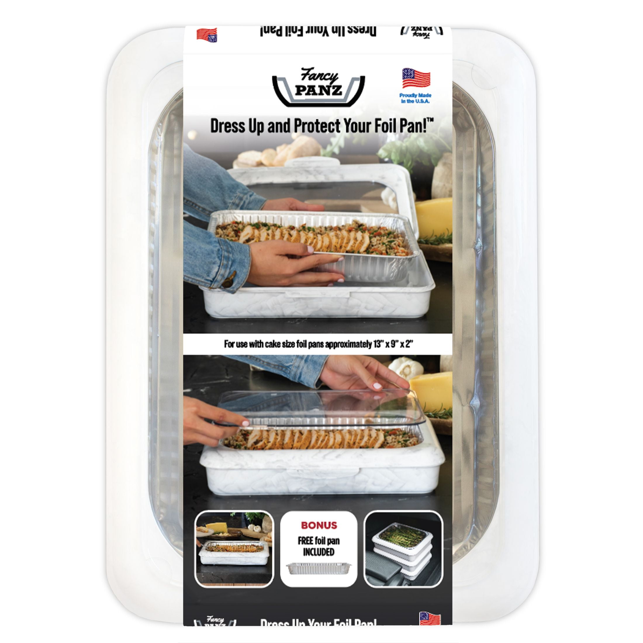 Fancy Panz Plastic 9"x13"x2" White Foil Pan Carrier 1ct - Walmart.com
