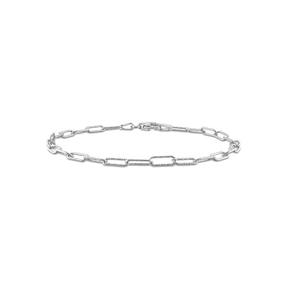 Fancy Paperclip Chain Bracelet in Sterling Silver (7.00 inches)