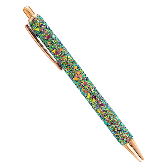 Fancy Pen Sequins Journaling Pen Sequins Signing Pen Refillable for Women Metal Retractable Ballpoint Pen