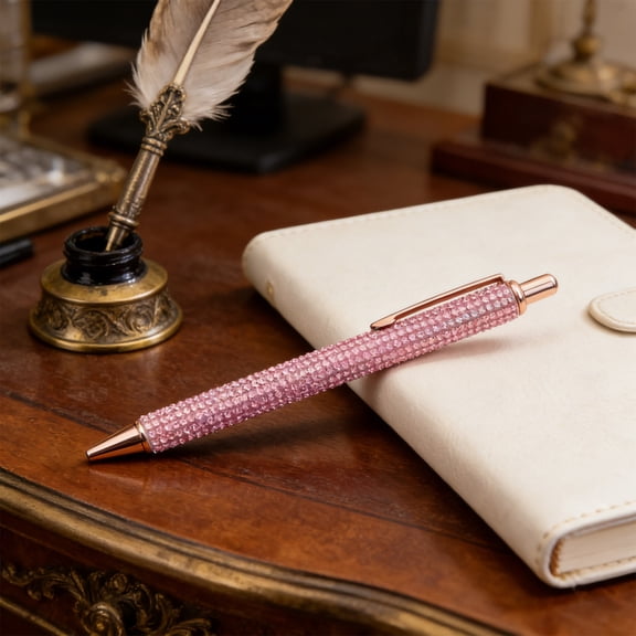 Fancy Pens For Women, Executive Pen, Stunning Luxury Pen With Diamond Rhinestone, High-End Signature Pen For Business Office And Daily Writing, Pink