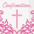 thumbnail image 1 of Fancy Pink Cross Confirmation Luncheon Napkins, 16ct, 1 of 1