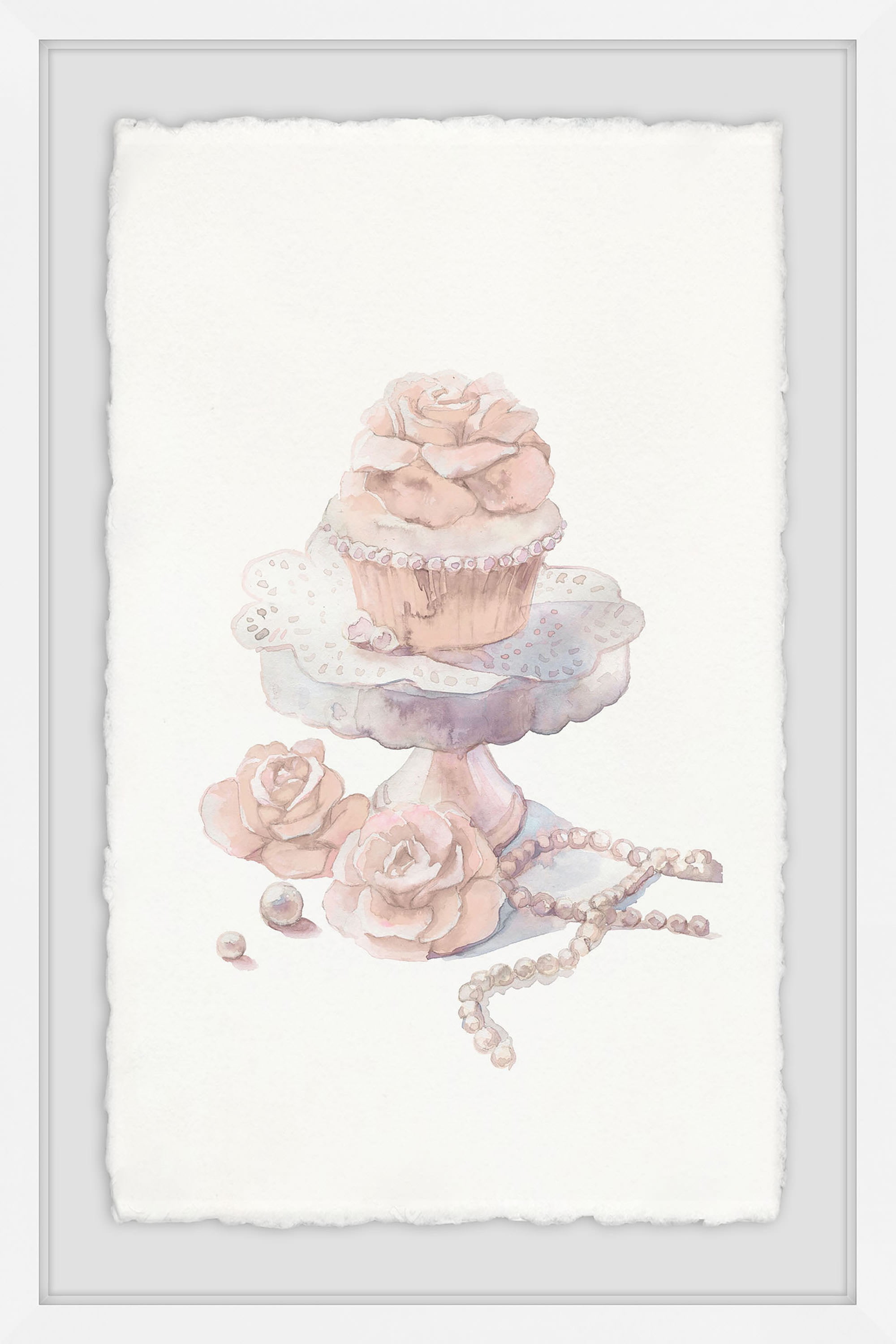 Fancy Pink Cupcake Framed Painting Print