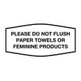 thumbnail image 1 of Fancy Please Do Not Flush Paper Towels Or Feminine Products Sign(White) - Large, 1 of 1
