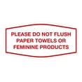thumbnail image 1 of Fancy Please Do Not Flush Paper Towels Or Feminine Products Sign(White/Red) - Large, 1 of 1