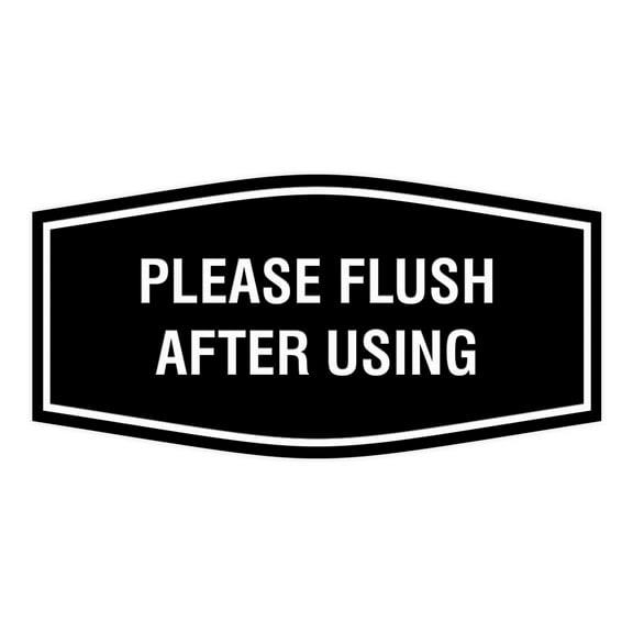 Fancy Please Flush After Using Sign (Black) - Large
