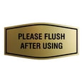 thumbnail image 1 of Fancy Please Flush After Using Sign (Brushed Gold) - Small, 1 of 5