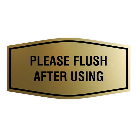 Fancy Please Flush After Using Sign (Brushed Gold) - Small