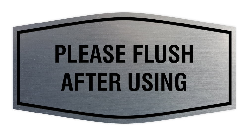 Fancy Please Flush After Using Sign (Brushed Silver) - Medium - Walmart.com