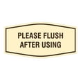 thumbnail image 1 of Fancy Please Flush After Using Sign (Ivory/Dark Brown) - Large, 1 of 5