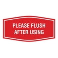 thumbnail image 1 of Fancy Please Flush After Using Sign (Red) - Large, 1 of 5