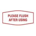 thumbnail image 1 of Fancy Please Flush After Using Sign (White/Red) - Large, 1 of 5