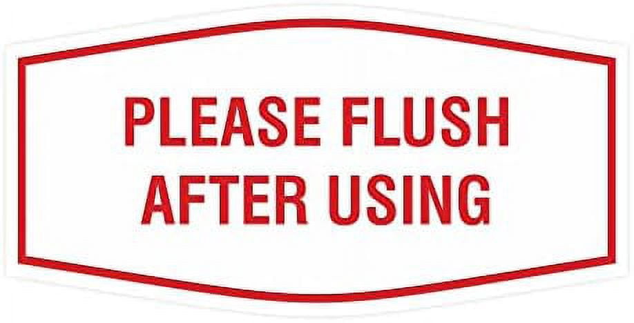 Fancy Please Flush After Using Sign (White/Red) - Medium - Walmart.com