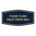 thumbnail image 1 of Fancy Please Flush Toilet Paper Only Sign (Navy Blue/Gold) - Medium, 1 of 5