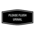 thumbnail image 1 of Fancy Please Flush Urinal Sign (Black / Silver) - Small, 1 of 5