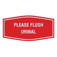 thumbnail image 1 of Fancy Please Flush Urinal Sign (Red) - Small, 1 of 5
