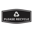 thumbnail image 1 of Fancy Please Recycle Sign (Black / Silver) - Small, 1 of 5