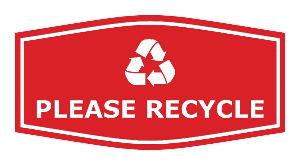 Red Recycle Rag Sign Fancy Please Recycle Sign (Red) - Small - Walmart.com