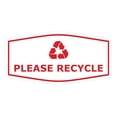 thumbnail image 1 of Fancy Please Recycle Sign (White/Red) - Large, 1 of 5