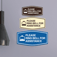 thumbnail image 1 of Fancy Please Ring Bell for Assistance (Bell) Sign (Ivory/Dark Brown) - Small, 1 of 4