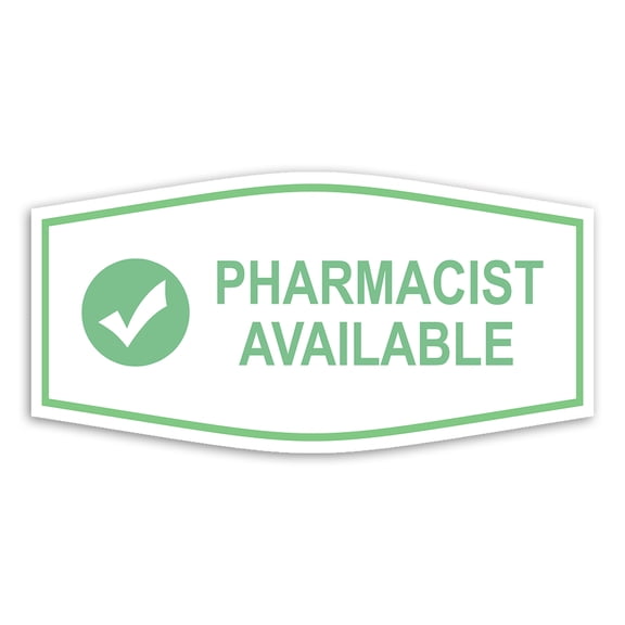 Fancy Plus Pharmacist Available Wall or Door Sign | Medical Clinic Signs - Small