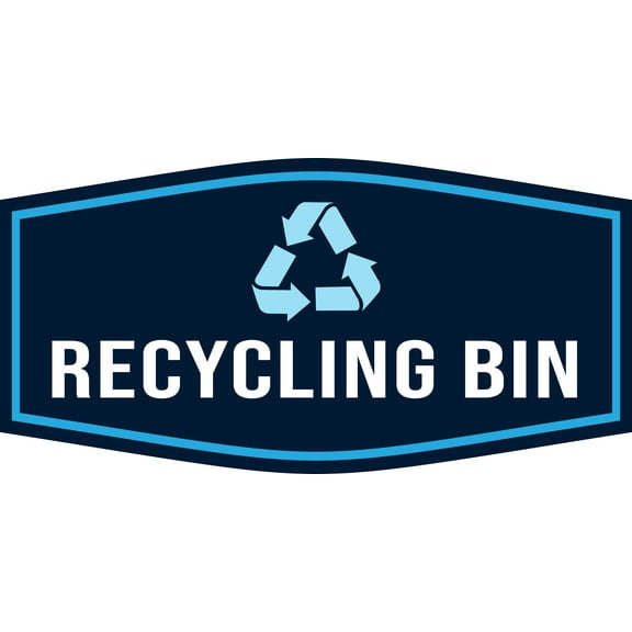 Fancy Plus Recycling Bin Wall or Door Sign Easy Installation | Eco-Friendly Green Awareness - Large