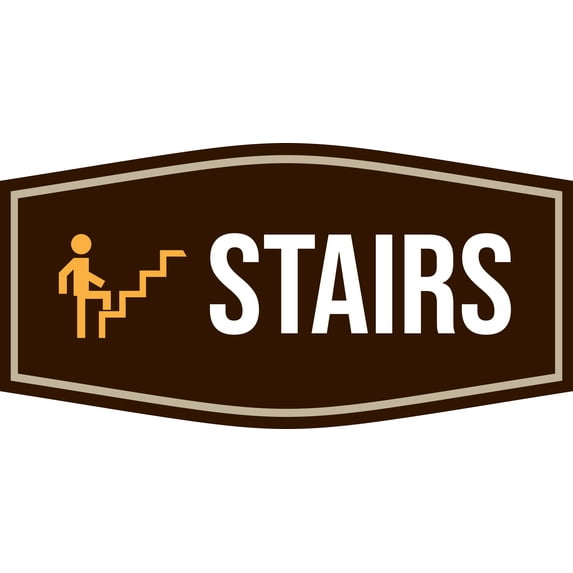 Fancy Plus Stairs Wall or Door Sign Easy Installation | Workplace Office and Business - Large