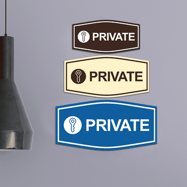 Fancy Private (Key) Sign (Blue) - Large