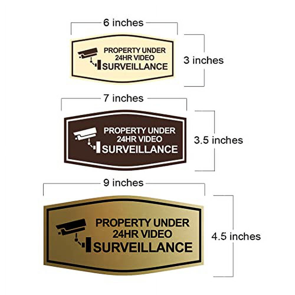 Fancy Property Under 24Hr Video Surveillance (Camera) Sign (Brushed ...