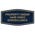 thumbnail image 1 of Fancy Property Under 24Hr Video Surveillance Sign (Blue/Gold) - Small, 1 of 1