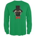 thumbnail image 1 of Fancy Pug Irish Green Adult Long Sleeve T-Shirt - Small, 1 of 1