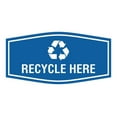 thumbnail image 1 of Fancy Recycle Here Sign (Blue) - Large, 1 of 5