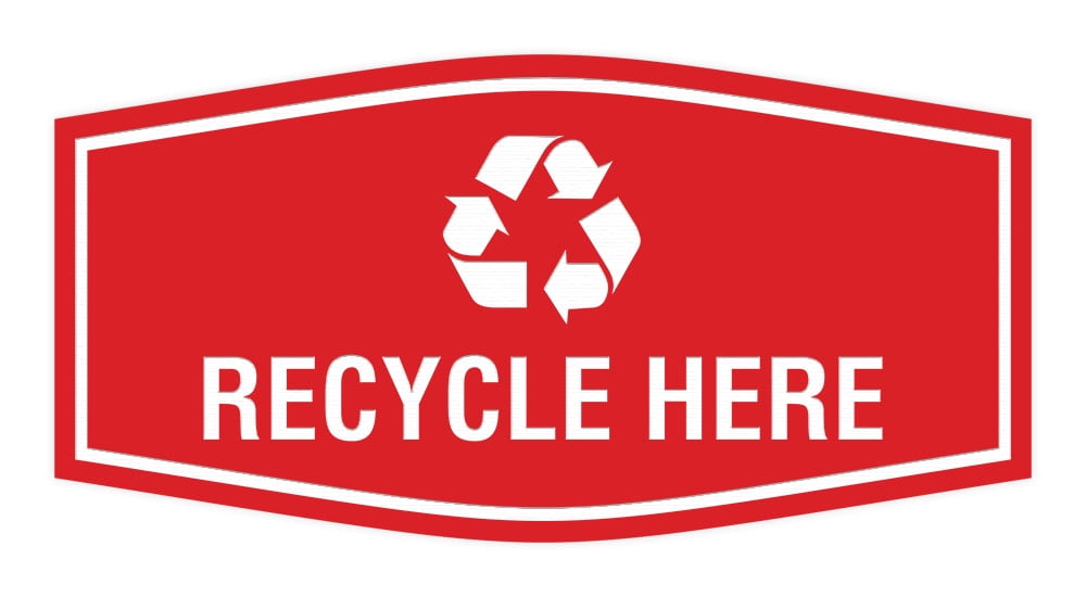 Red Recycle Rag Sign Fancy Recycle Here Sign (Red) - Small - Walmart.com