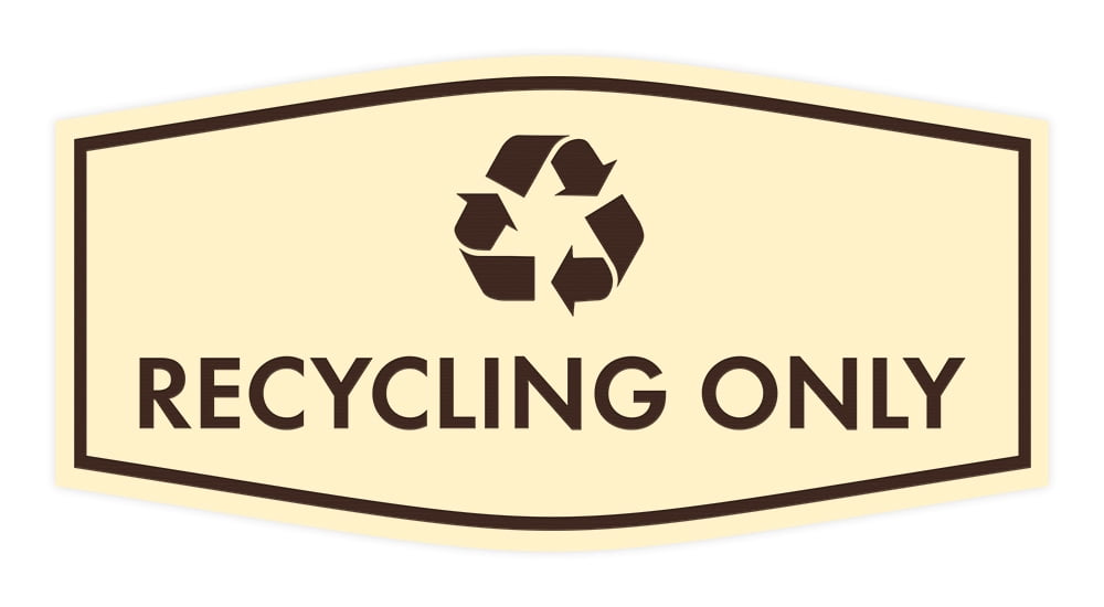 Recycleing Only Fancy Recycling Only Sign (Ivory/Dark Brown) - Medium - Walmart.com