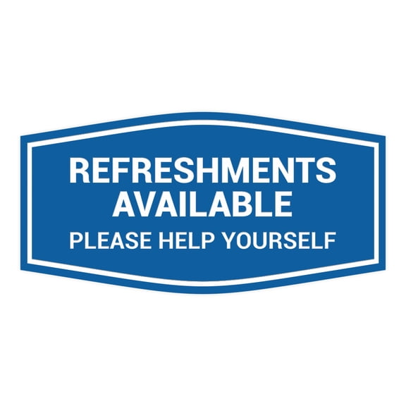 Fancy Refreshments Available Please Help Yourself Sign (Blue) - Small