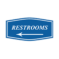 thumbnail image 1 of Fancy Restrooms Left Arrow Sign (Blue) - Medium, 1 of 5
