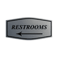 thumbnail image 1 of Fancy Restrooms Left Arrow Sign (Brushed Silver) - Medium, 1 of 5