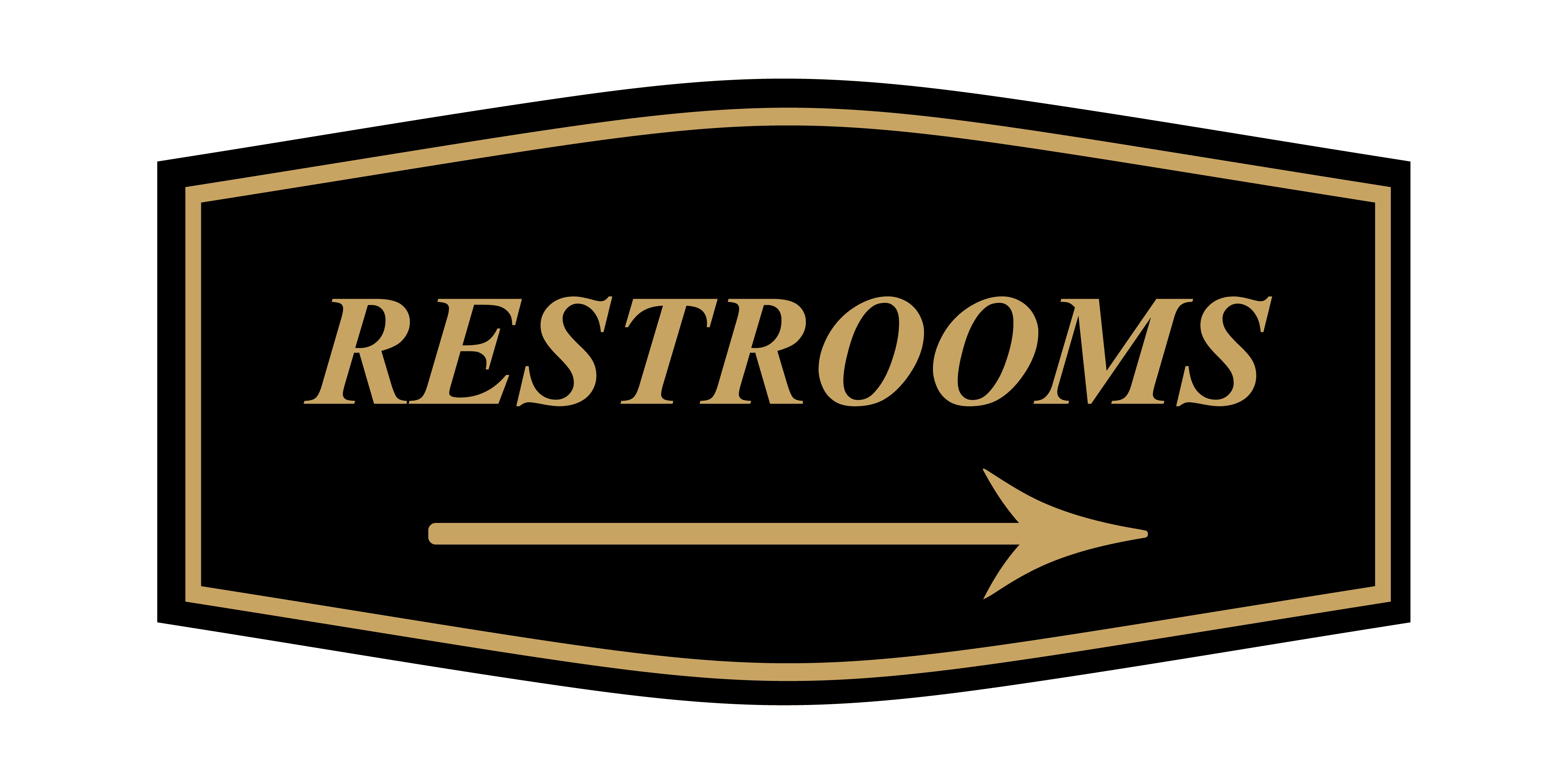 Fancy Room Sign Fancy Restrooms Right Arrow Sign (Black Gold) - Large - Walmart.com