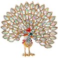 thumbnail image 1 of Fancy Rhinestone Big Peacock Brooch Pin for Women Gold Plated Fashion Exquisite Exaggerated Crystal Bird Tail Animal Brooches Lapel Pins Wedding Costume Accessories Jewelry, 1 of 11