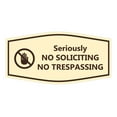 thumbnail image 1 of Fancy Seriously No Soliciting No Trespassing Sign (Ivory/Dark Brown) - Small, 1 of 5