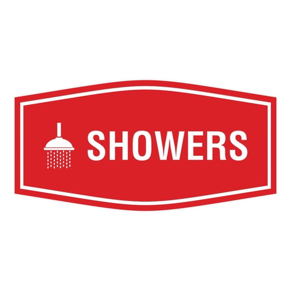 Fancy Showers Sign (Red) - Small
