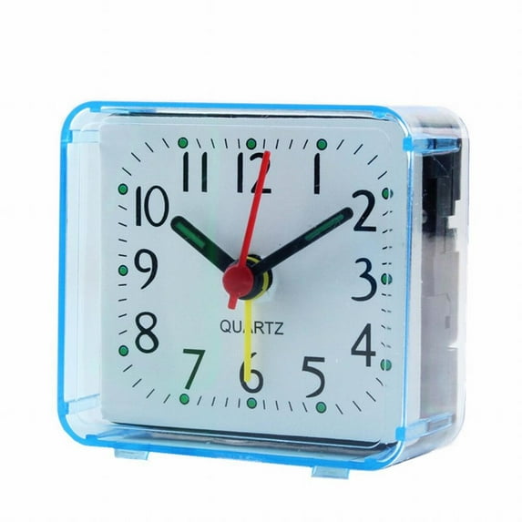 Fancy Silent Alarm Clock Non Ticking, Quartz Battery Operated Wake Up Clocks Blue
