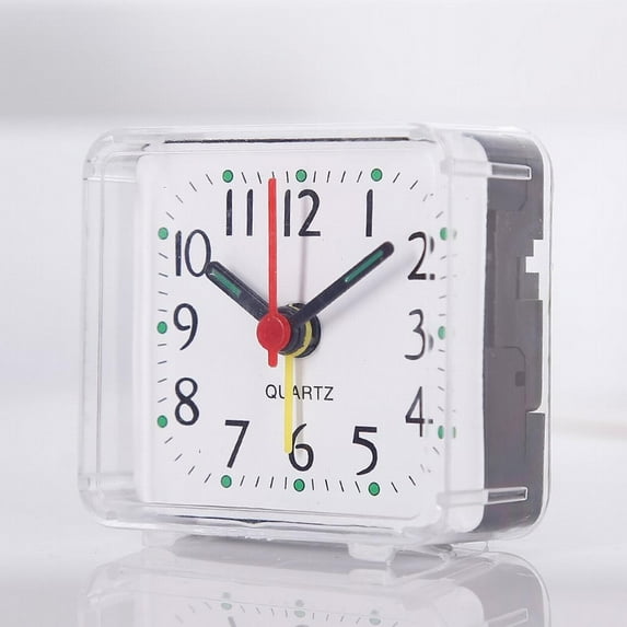 Fancy Silent Alarm Clock Non Ticking, Quartz Battery Operated Wake up Clocks White