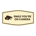 thumbnail image 1 of Fancy Smile You're On Camera Sign (Ivory/Dark Brown) - Small, 1 of 5