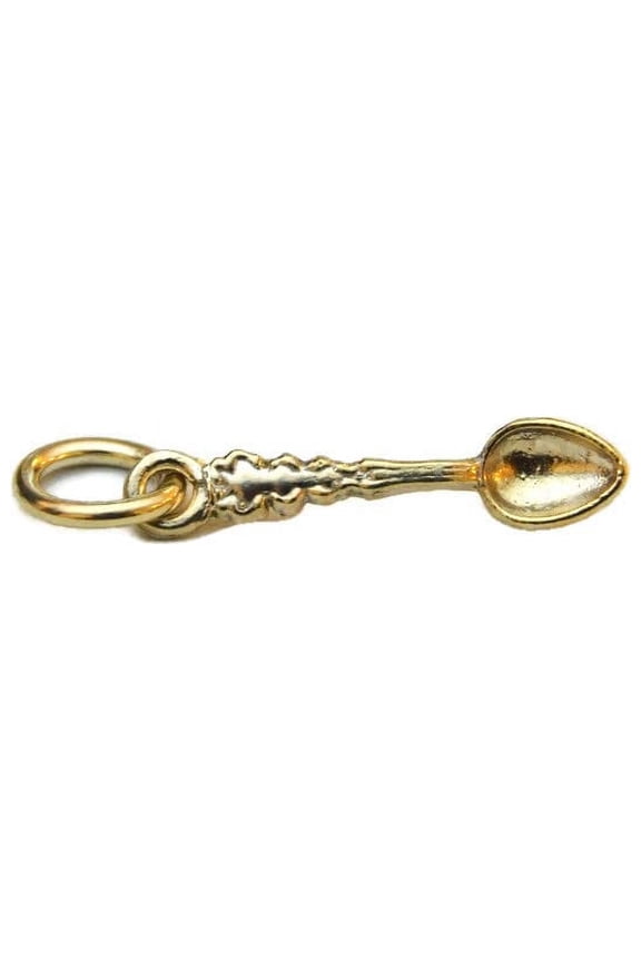 Fancy Spoon Charm Pendant 14k Yellow Gold!!